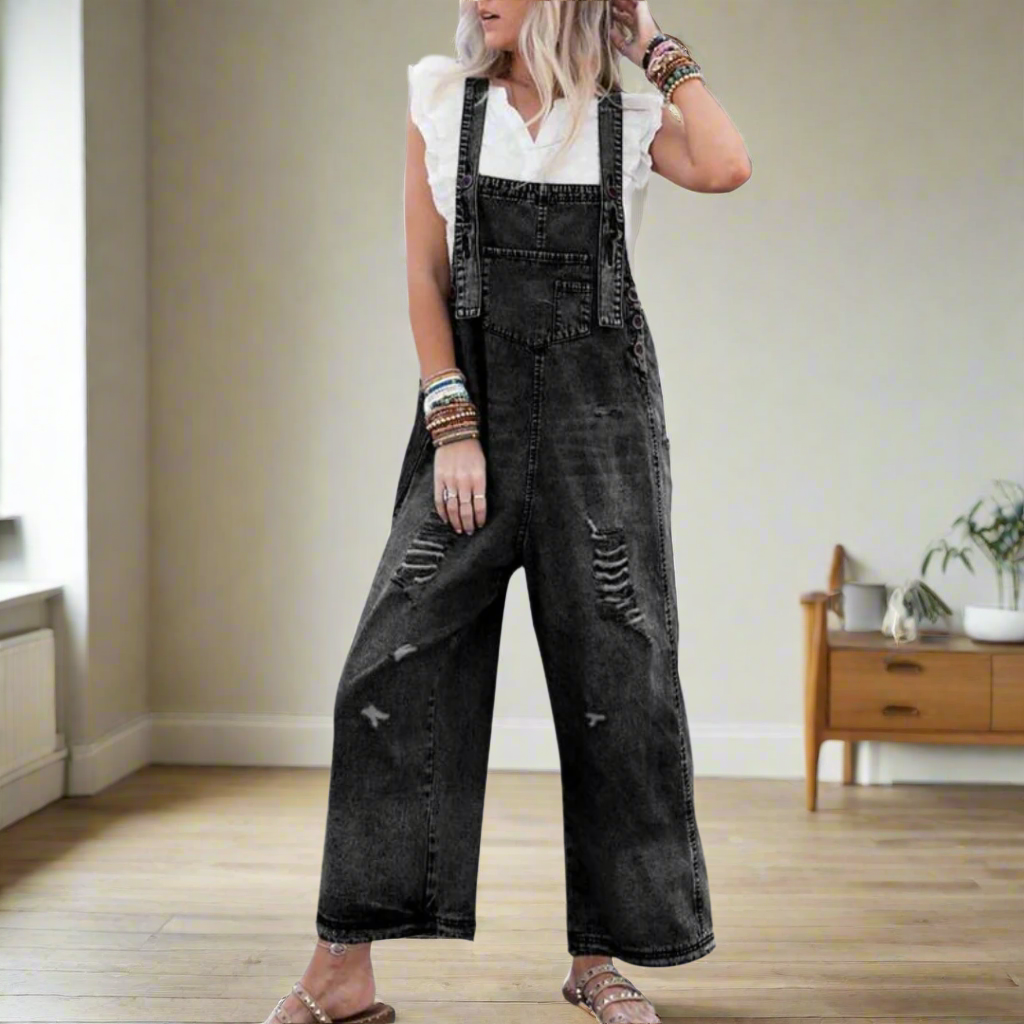 Marie | Vintage-Wash Wide-Leg Jumpsuit