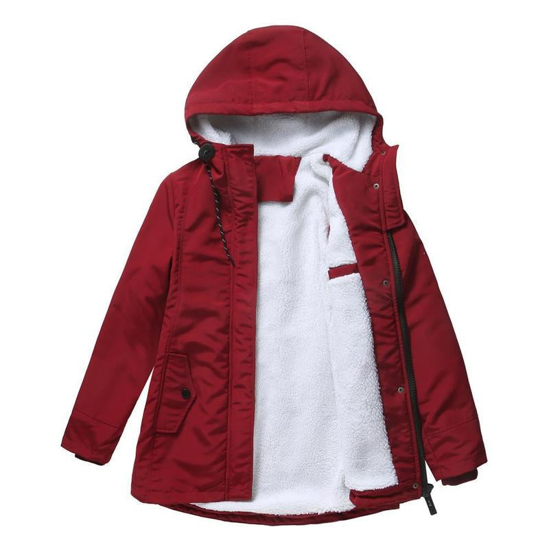 Mica | Elegant Hooded Quilted Long Jacket