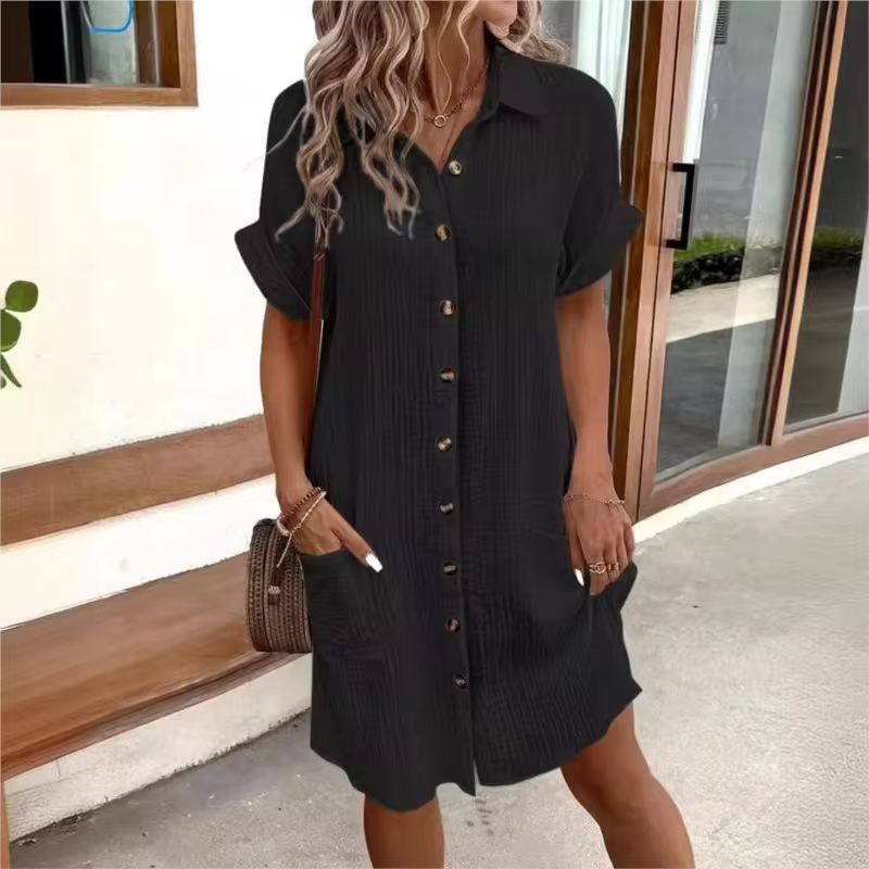 The Amalfi Air™ Linen Button-Down Dress