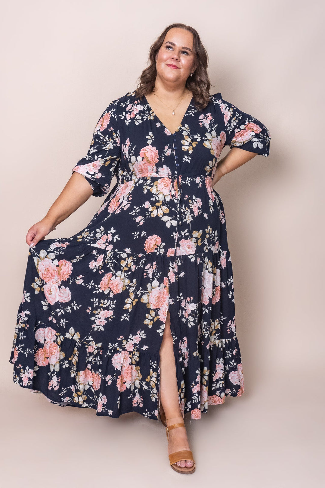 Adriana | Navy Maxi Dress
