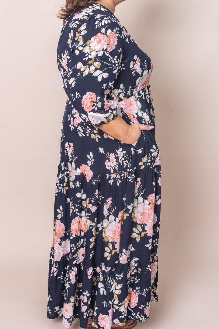 Adriana | Navy Maxi Dress