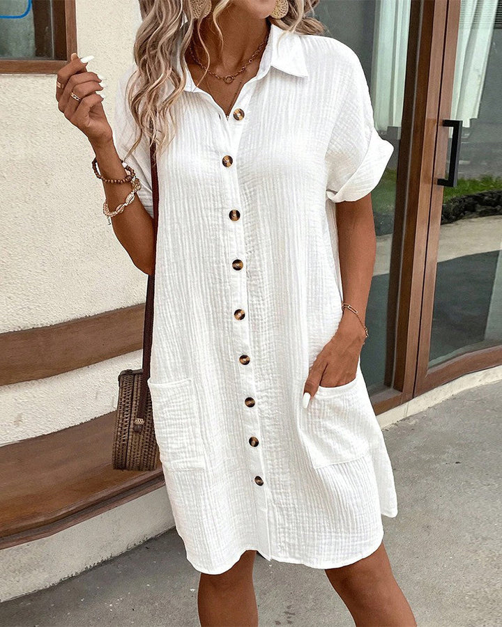 The Amalfi Air™ Linen Button-Down Dress