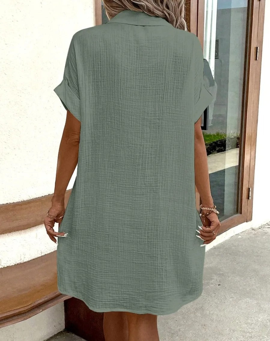 The Amalfi Air™ Linen Button-Down Dress